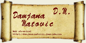 Damjana Matović vizit kartica